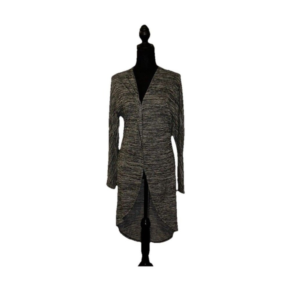 Xhiliration S/P Gray & Black Long Sleeve Open Cardigan